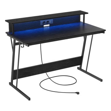 Kirjoituspöytä taustavalolla SOLEA-X, musta