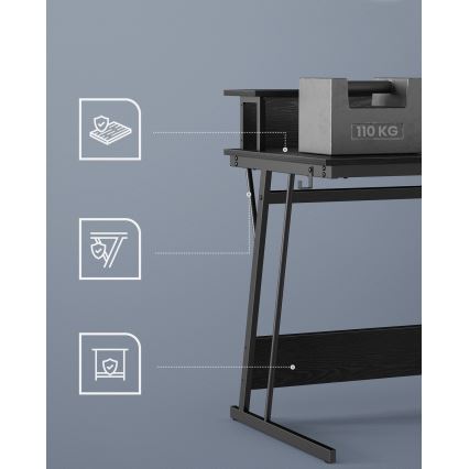 Kirjoituspöytä taustavalolla SOLEA-X, musta