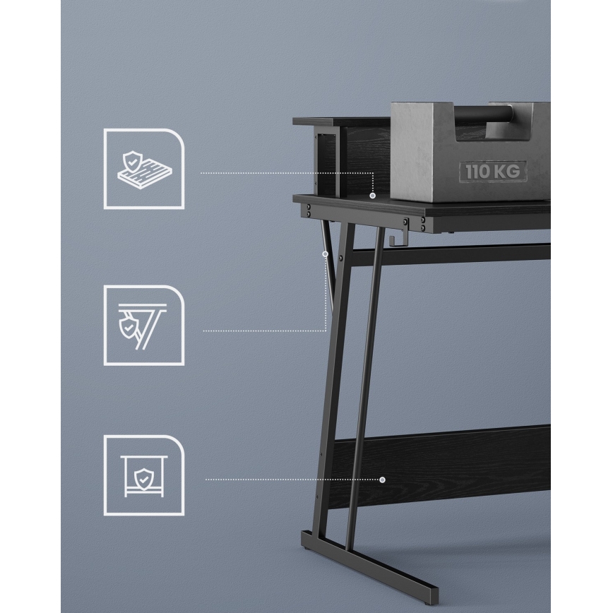 Kirjoituspöytä taustavalolla SOLEA-X, musta