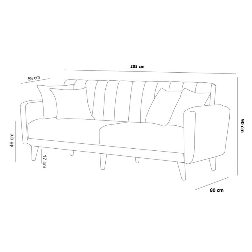 KITO kahdenistuttava vuodesohva, harmaa