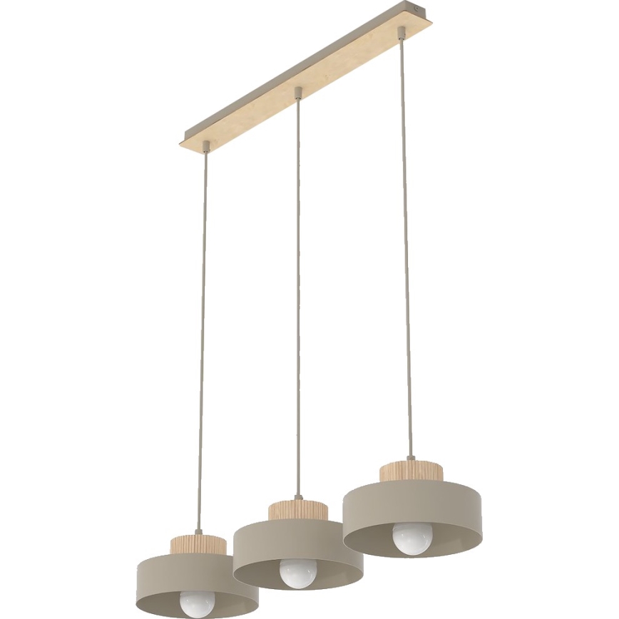 KIVI-riippuvalaisin johdolla 3xE27/15W/230V beige