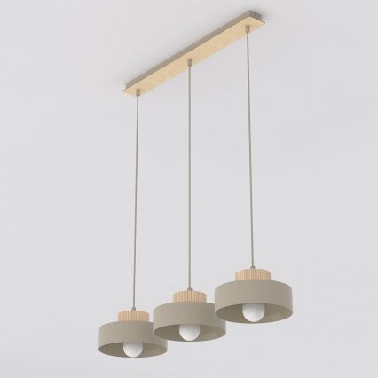 KIVI-riippuvalaisin johdolla 3xE27/15W/230V beige