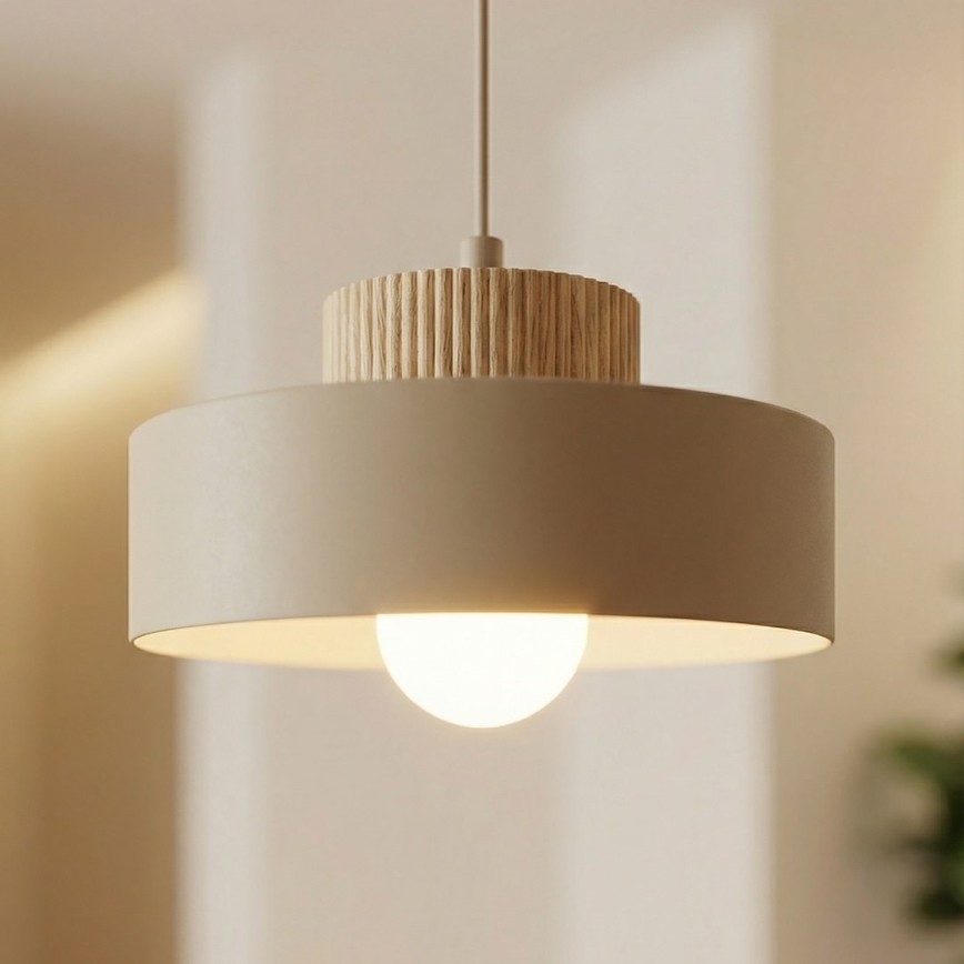 KIVI-riippuvalaisin vaijerilla 1xE27/15W/230V beige