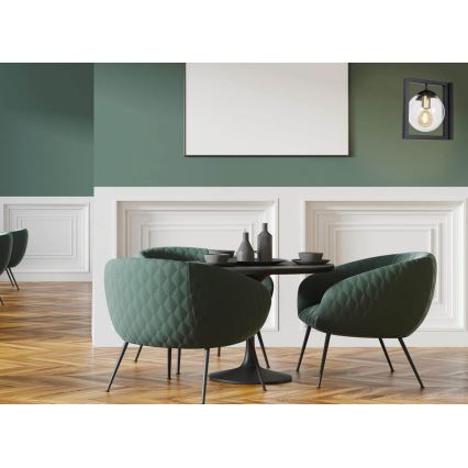 Seinävalaisin REY 1xE27/7W/230V musta