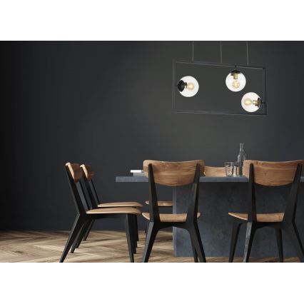 Kattokruunu johdossa REY 3xE27/7W/230V musta