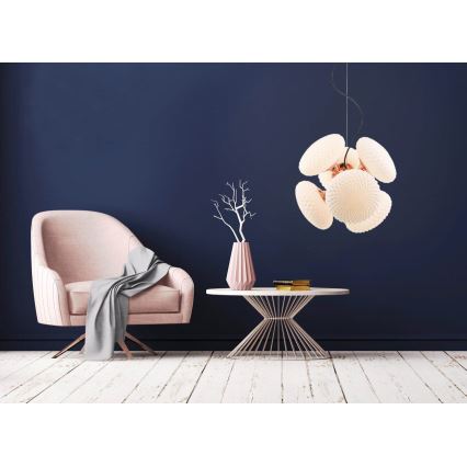 Kattokruunu johdossa STELLAR 6xG9/4W/230V ruusu kulta