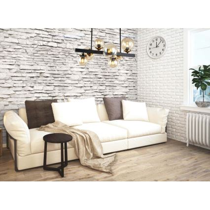 Kattokruunu tangossa HYPERION 7xE27/7W/230V musta/beige