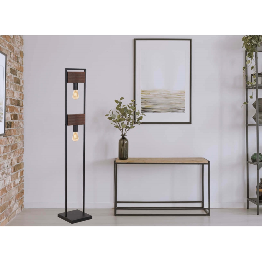 Lattiavalaisin HARD 2xE27/11W/230V puu/musta