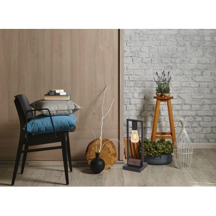 Pöytävalaisin HARD 1xE27/11W/230V puu/musta