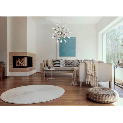 Kattokruunu tangossa COMET 18xE27/11W/230V kiiltävä kromi/kulta