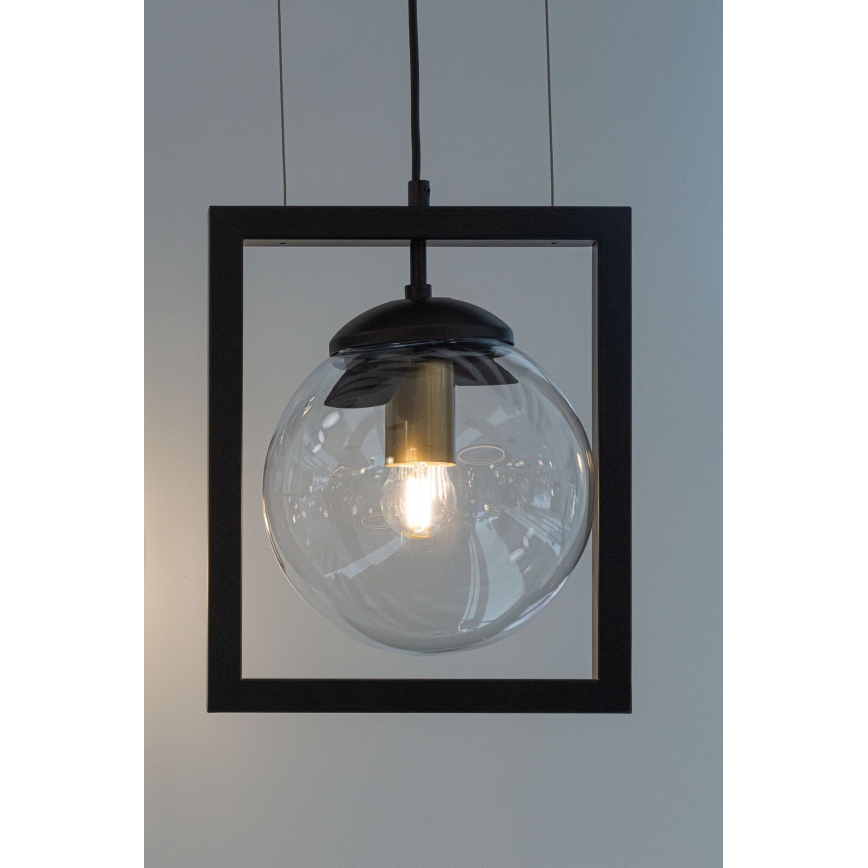 Kattokruunu johdossa REY 1xE27/7W/230V musta