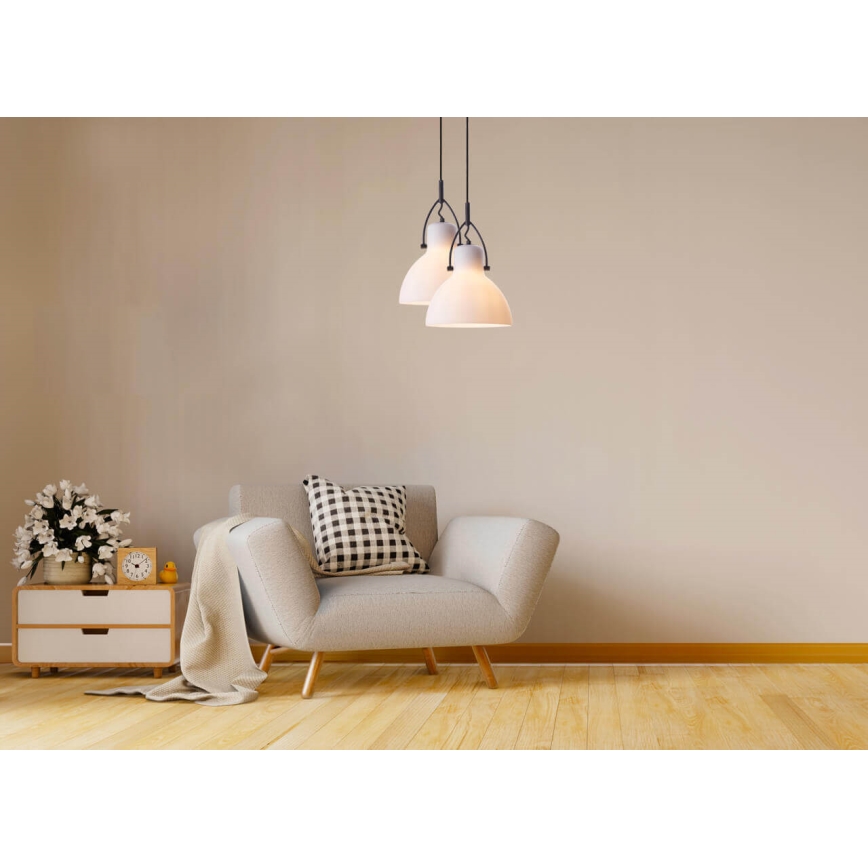 Kattokruunu johdossa RACK 1xE27/11W/230V valkoinen/musta