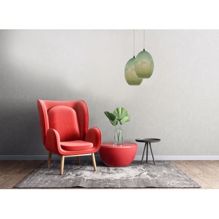 Kattokruunu johdossa ELLIPTIC 1xE27/11W/230V vihreä