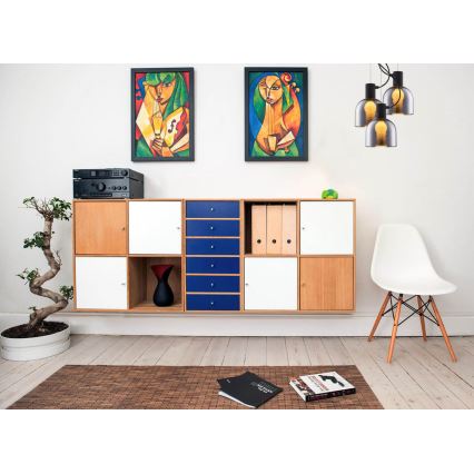 Kattokruunu johdossa FIRE 1xE27/9W/230V harmaa/musta