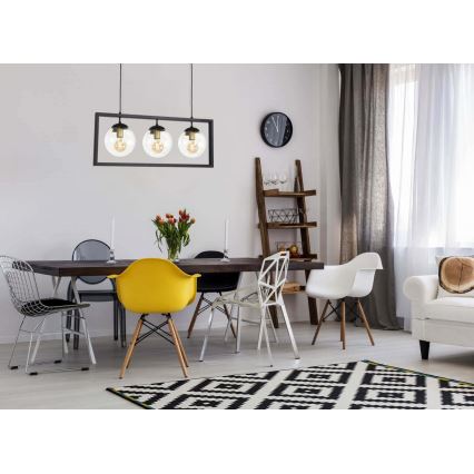 Kattokruunu johdossa REY 3xE27/7W/230V musta