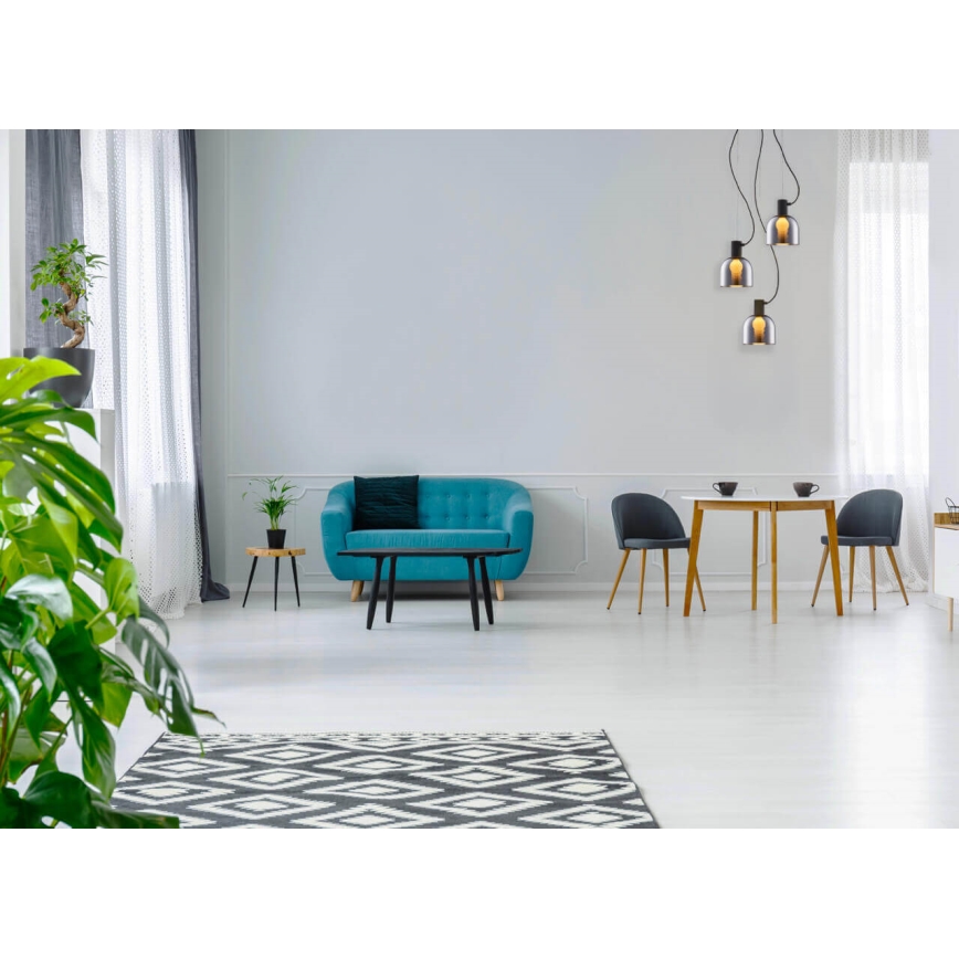 Kattokruunu johdossa FIRE 3xE27/9W/230V harmaa/musta