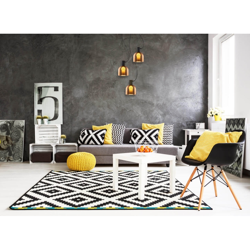 Kattokruunu johdossa FIRE 3xE27/9W/230V ruskea/musta