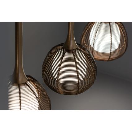 Klausen 114002 - Kattokruunu johdossa NEST 4xE14/6W/230V kupari