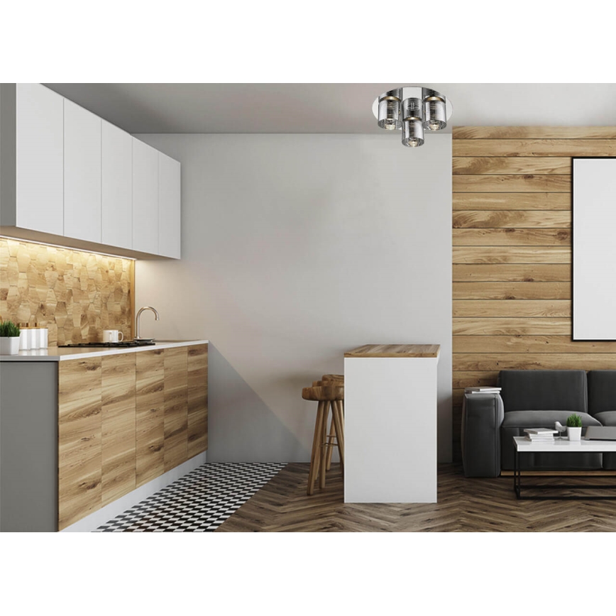 LED-kattovalaisin 3xLED/5W/230V kiiltävä kromi