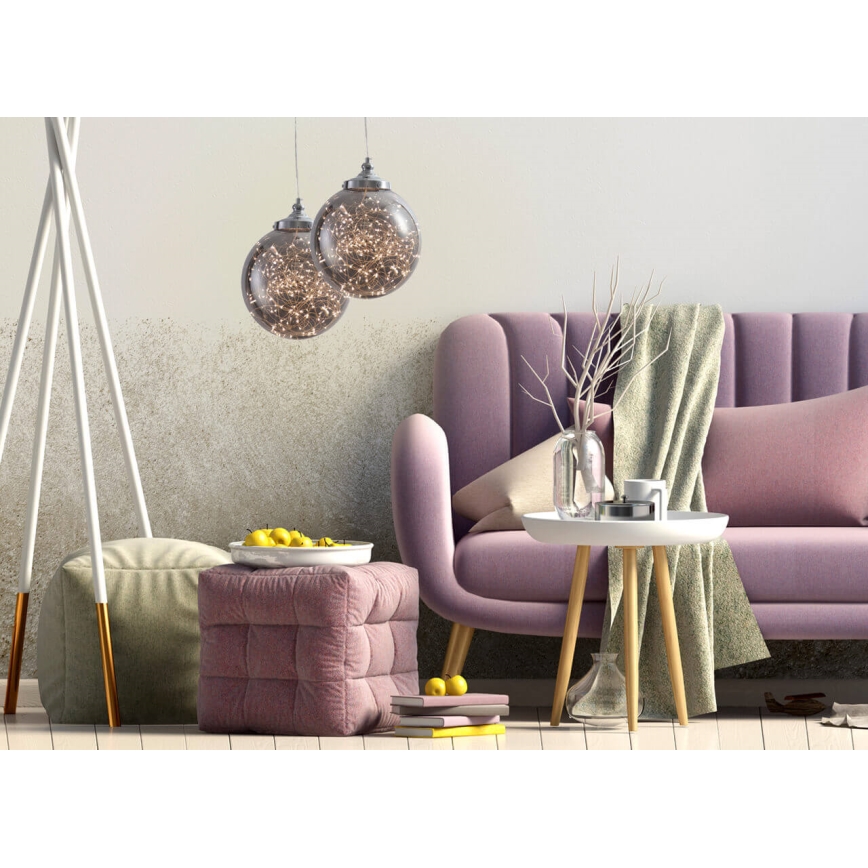 LED-kattokruunu johdossa STARS LED/15W/230V mattakromi