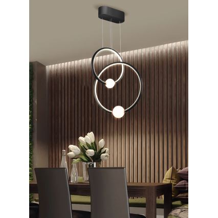 LED Himmennettävä riippuvalaisin LIV LED/50W/230V musta + kaukosäädin