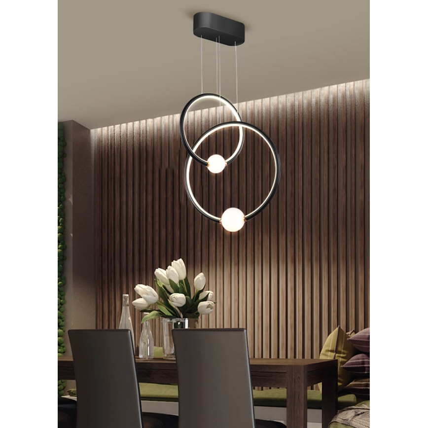 LED Himmennettävä riippuvalaisin LIV LED/50W/230V musta + kaukosäädin