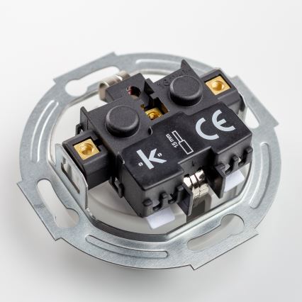 Kliklap - Kaksinkertainen retro-pistorasia kotikäyttöön kehyksellä SCHUKO 230V lumivalkoinen