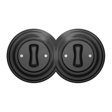 Kliklap - Kaksinkertainen retro-yksinapainen valokytkin kehys nro 1 antrasiitti