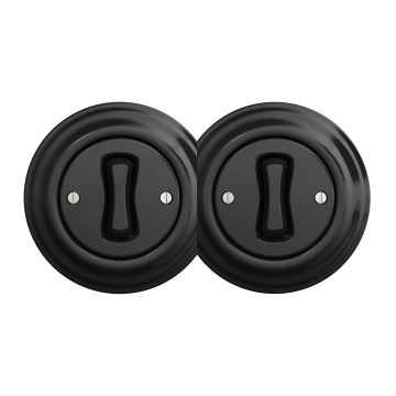 Kliklap - Kaksiosainen retrotyylinen yksinapainen kytkin, kehys nro 1, musta