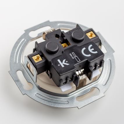 Kliklap - Kaksoispistorasia retrotyylillä kotikäyttöön, kehys SCHUKO 230V/16A, beige