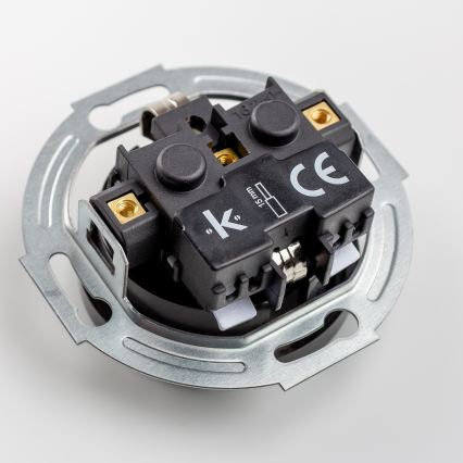 Kliklap - Kaksoisretro-pistorasia kotikäyttöön, kehyksellä, SCHUKO 230 V, musta