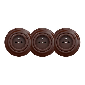 Kliklap - Kolmoispistorasia retro-tyyliin kotikäyttöön, kehyksellä, 230V, ruskea