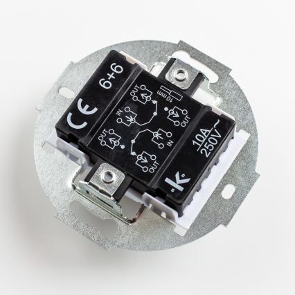 Kliklap Retro - kaksinkertainen porraskytkin, kehys nro 6+6, musta