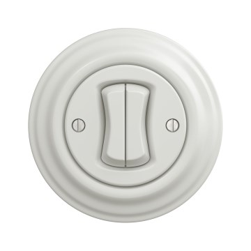 Kliklap - Retro kaksiosainen porrasvalokytkin kehys nro 6+6 keramiikkavalkoinen