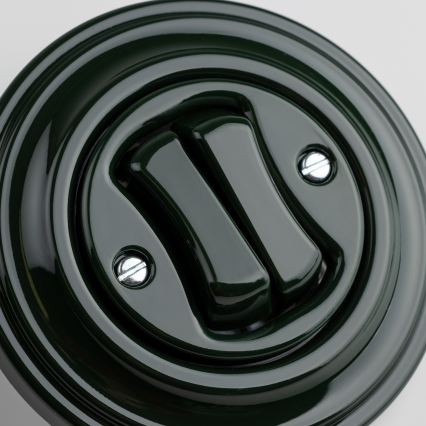 Kliklap - Retro kaksiosainen portaikkokytkin kehys nro. 6+6 vihreä