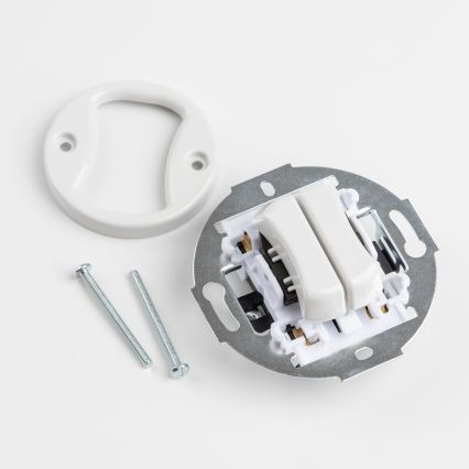 Kliklap - retro kaksoispainike kehyksellä, valkoinen keramiikka