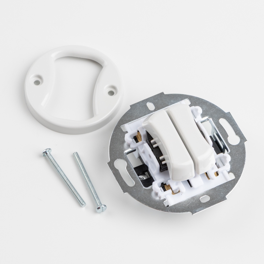 Kliklap - retro kaksoispainike kehyksellä, valkoinen keramiikka