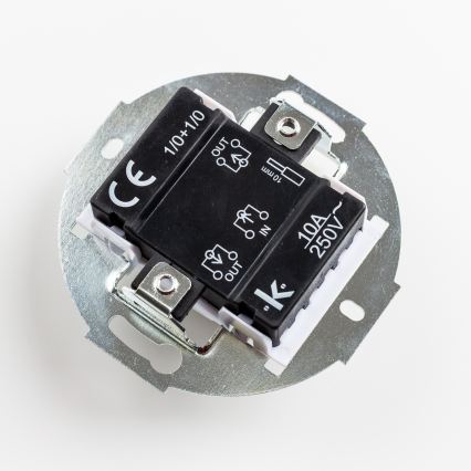 Kliklap - retro kaksoispainike kehyksellä, valkoinen keramiikka