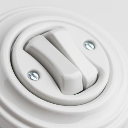 Kliklap - retro kaksoispainike kehyksellä, valkoinen keramiikka