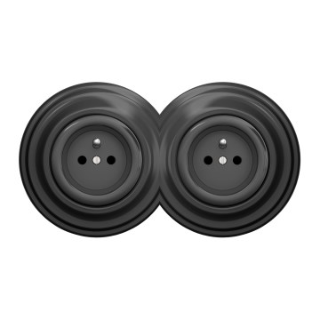 Kliklap - Retro-kaksoispistorasia kotikäyttöön, kehys, 230V, antrasiitti