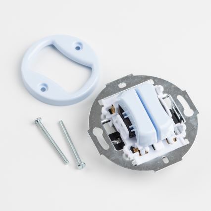 Kliklap - Retro kaksoisporraskytkin kehys nro 6+6, sininen