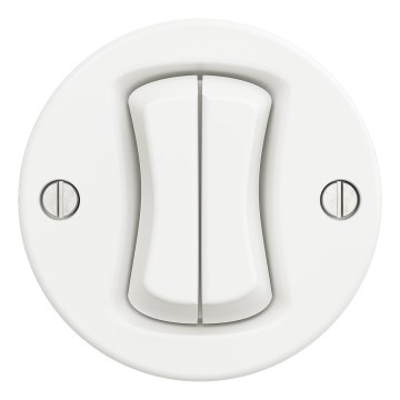 Kliklap - Retro kehyksetön kaksoispainike, lumivalkoinen