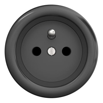 Kliklap – Retro kehyksetön kotitalouspistorasia 230 V, antrasiitti