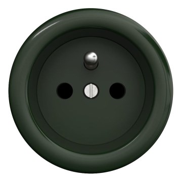 Kliklap - Retro-kehyksetön seinäpistorasia 230V, vihreä