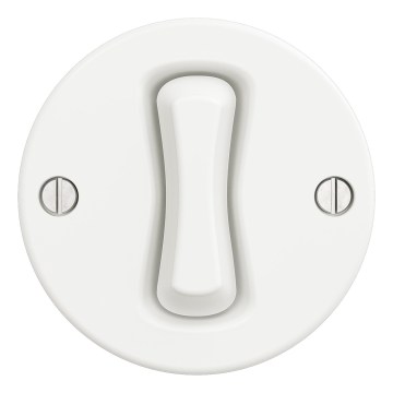 Kliklap - Retro kehyksetön yksinapainen kytkin nro 1 lumivalkoinen