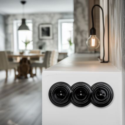 Kliklap - Retro-kehys keskiasennettu musta