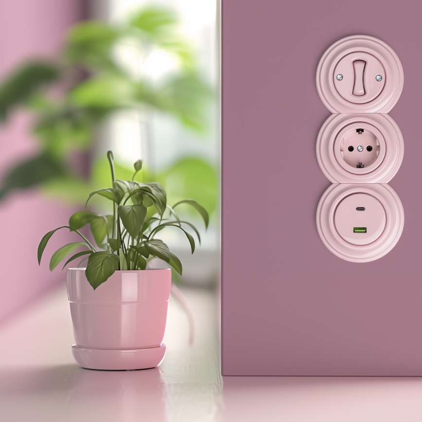 Kliklap - Retro-keskikehys antiikkiroosa