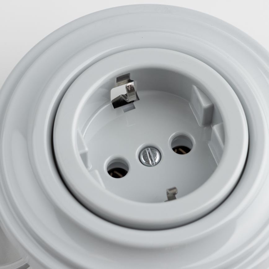 Kliklap - Retro-kodin pistorasia kehyksellä SCHUKO 230 V/16 A harmaa