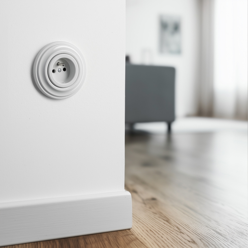 Kliklap - Retro-kotipistorasia kehyksellä, 230 V, lumivalkoinen