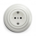 Kliklap - Retro-kotipistorasia kehyksellä SCHUKO 230V/16A, keraaminen, valkoinen